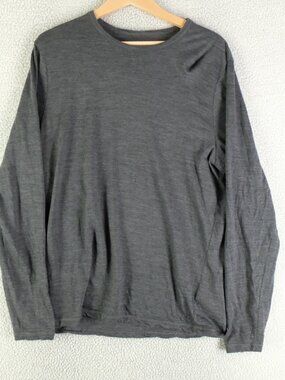 Cloudveil Shirt Mens Large Gray Merino Wool Base Layer Lightweight Stretch